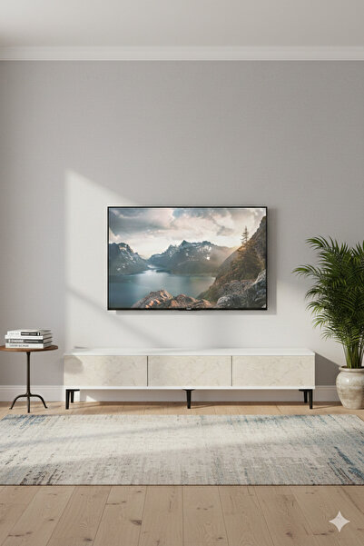 zetuna home TSA1899BT - TSA180 TV STAND, TV SEHPASI ve TV ÜNİTESİ BEYAZ-TRAVE...