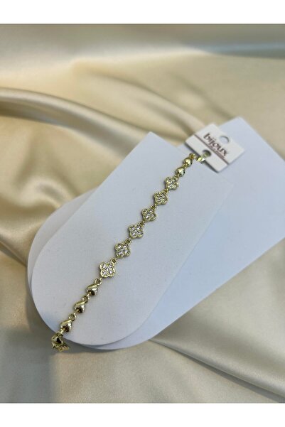 LooRen Butik سوار نسائي من حجر الزركون الذهبي طراز فان كليف LRN027