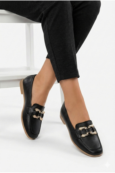 StWenn Mocasini de damă, cu cataramă aurie, pantofi de birou confortabili, de...