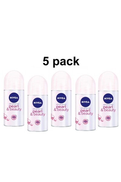 NIVEA 5 x Womens roll-on deodorant PEARL&BEAUTY 1.7 fl.oz / 50 ml