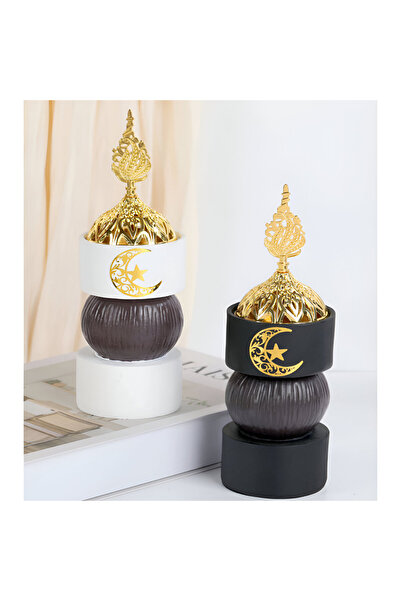 Bakhoor BoSidin حامل بخور أنيق من الراتنج بتصميم عربي، مبخرة عود بلمسات ذهبية...