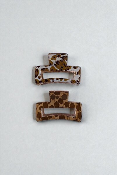VERA HOUSE Pack of 2 Leopard Patterned Mini Size Latch Buckle