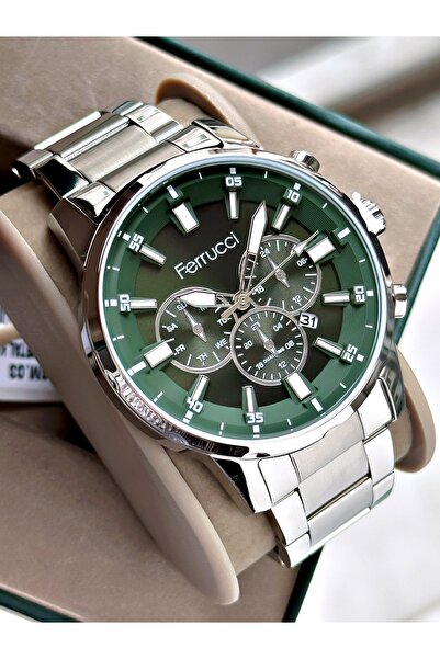 Ferrucci Men's Wristwatch with Calendar Steel Band 3 Atm Water Resistance