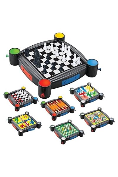 Premium مجموعة طاولة ألعاب متعددة 6 في 1 - الشطرنج، لودو، والمزيد