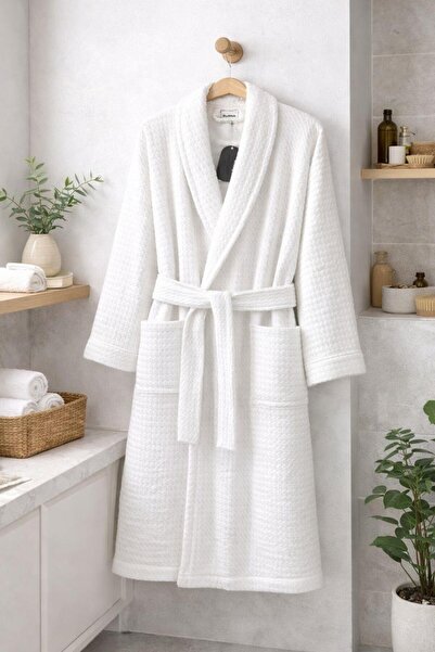 Özdilek Waffle Bathrobe White XL Size
