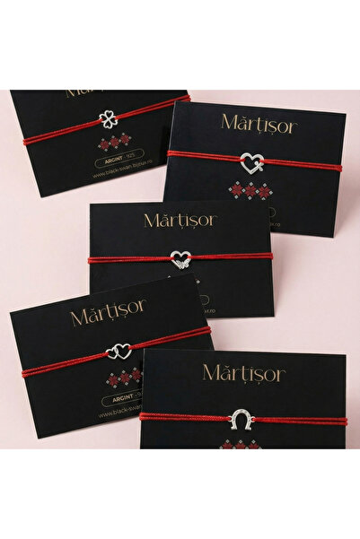 BLACK SWAN Bijoux Pack of 3 x Martisor cord bracelet - 925 Silver