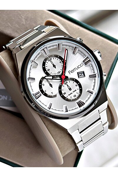 Ferrucci Men's Wristwatch with Calendar Steel Band 3 Atm Water Resistance