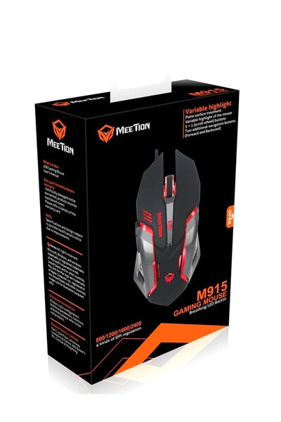 Alim ماوس الألعاب MEETION M915 خفيف 200-4800 نقطة في البوصة، مزود بعجلة مانعة...