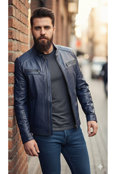 halismenspor Genuine Lambskin Men's Leather Coat Real Leather Jacket Soft Lea...