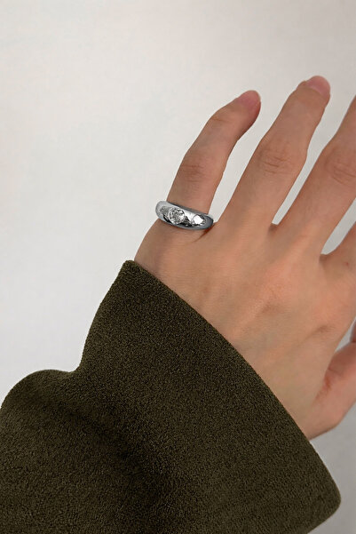 Okko Store خاتم قابل للتعديل على شكل قلب مقطوع بشكل إبهامي