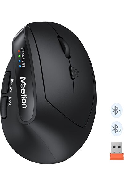 Alim MEETION Ergonomic Wireless Vertical Mouse RGB Backlit Rechargeable 4 Adj...