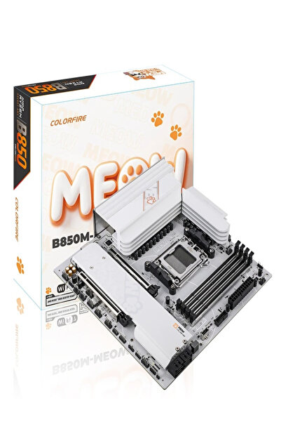 Colorful COLORFIRE B850M-MEOW WIFI7 V14 AMD AM5 DDR5 8000MHz mATX Gaming (Oyu...