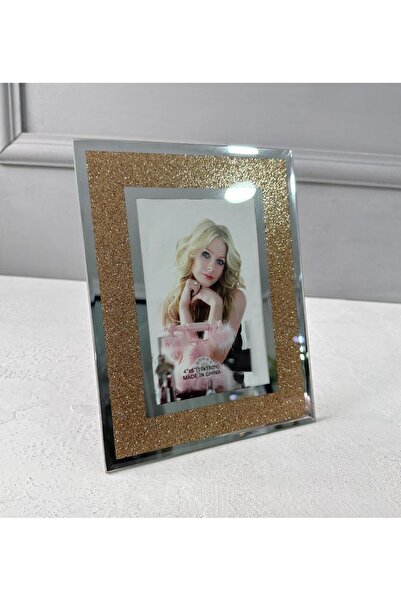 PEKİBU Gold Silvery Mirror Frame 10X15 cm