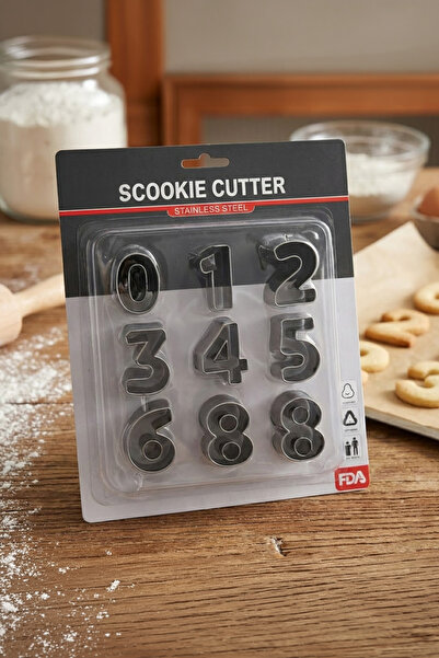 Vadi Stainless Steel Number Cookie Mold Set 9 Pieces 0-9 Number Shaped Cookie...