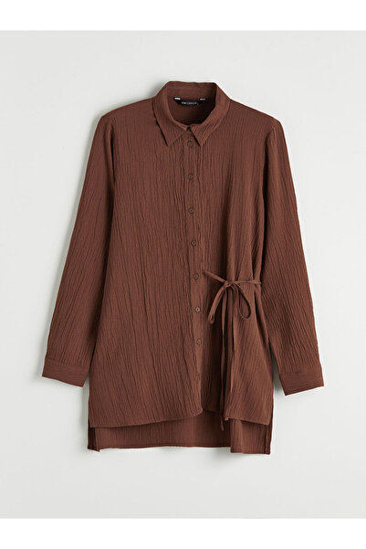 LC Waikiki Giyçık Store Brown Textured Women's Shirt Tunic