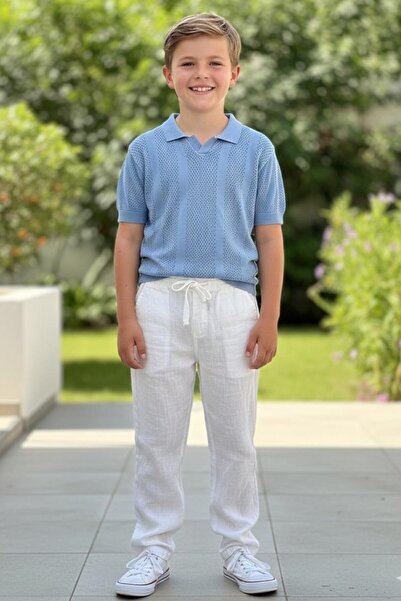 Ugly Duck Polo T-Shirt and Pants Set for Ages 9-14 - White-Blue