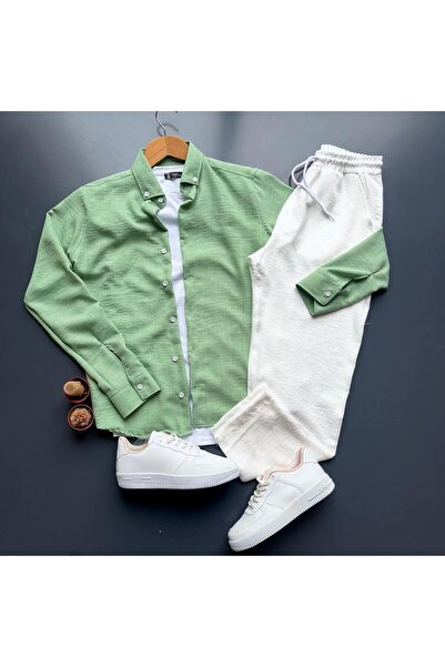 giyimadam16 Men's Linen Shirt Pants Set