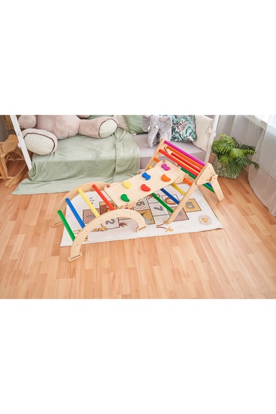 OEM Small 3in1 climbing set, Pikler Triangle with Ramp and Climbing Arch, 1-3...