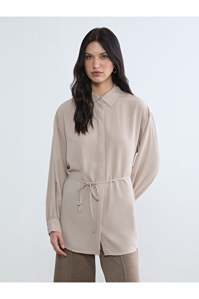 LC Waikiki Rmz Gi̇yi̇m Farkiyla Women's Belted Shirt Tunic