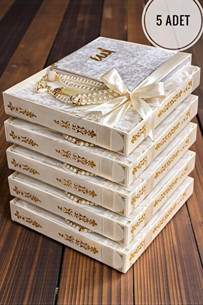 AYHANHOME 5 Pieces Gift, Dowry, Mawlid, and Bohçalık 3-Piece Flared Prayer Co...