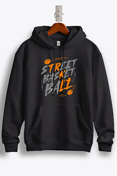 Basketbol Street Basketball Baskılı Regular Kapşonlu Sweatshirt