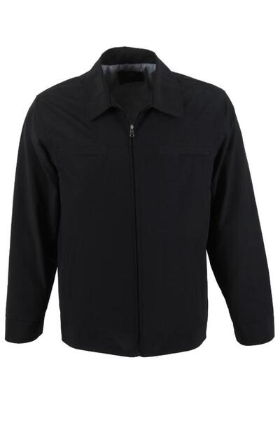 Modarar Men's Black Linen Coat Seasonal Spring Jacket Rar01405