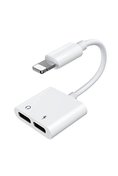 Joyroom Adaptor Audio Lightning - 2 x Lightning S-Y104, Alb