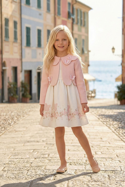 Alesayi_kids Eid dress with jacket, sizes 3 to 7 years