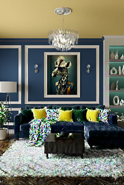 BLT DİZAYN Rockstar Giraffe Design Modern Glass Table