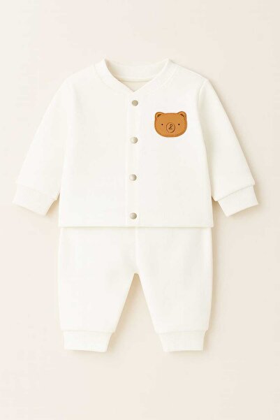 ozbaby.com Oz Baby Pamuklu Likralı Önden Çıtlı 4 Mevsim Bebek Alt Üst Takım –...