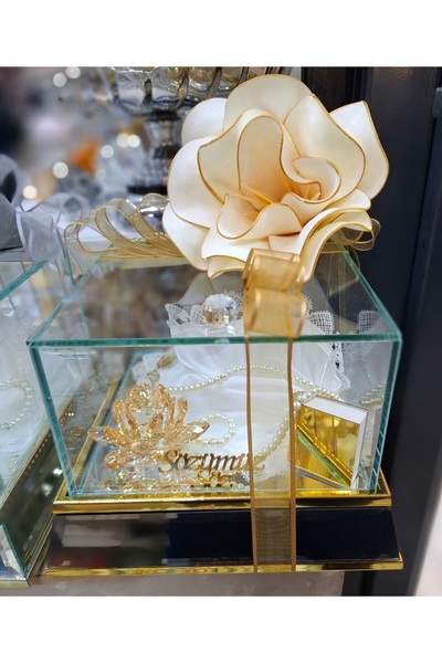 Işıltı Atalier Cam aynalı gold Söz mendili