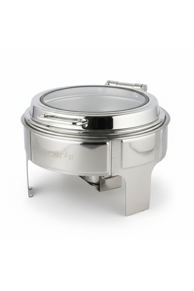 Cuisine Art Stainless Steel Hydraulic Chafing Dish Round 6L with Large Glass ...