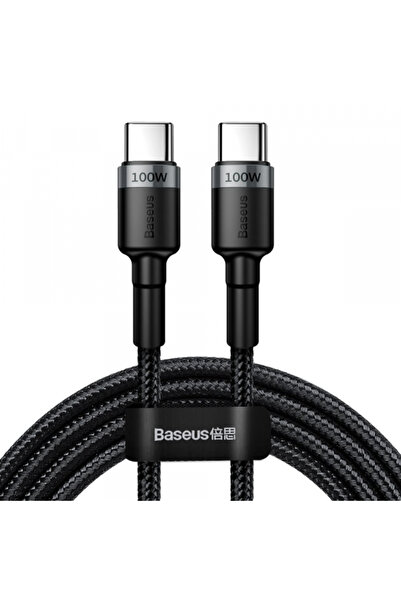 Baseus USB-C - USB-C Cafule Data and Charging Cable, 100W, 2m, Gray Catklf-Alg1