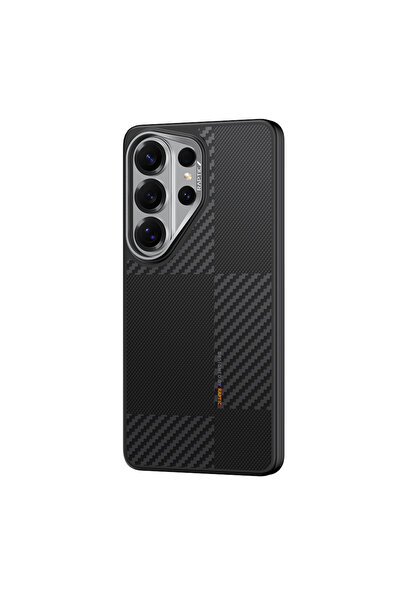 Raptic Galaxy S26 Ultra Kılıf M-safeli 600D Metal Kamera Çerçeveli Aramid Dual Kapak Siyah-Gri