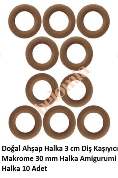 Belomia Home Collection Ahşap Halka 30 mm 10 Adet