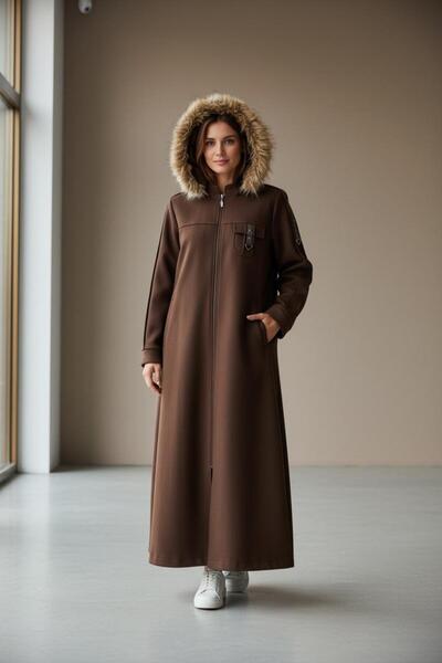 NERMİN çıkarılabilir kapşonlu kaşe manto