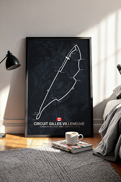 gxe.art Gilles Villeneuve F1 staza slika u drvenom okviru - poster GP Kanade