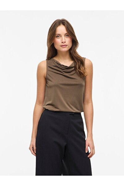 VILA Top VIMODALA Wasserfall-Ausschnitt