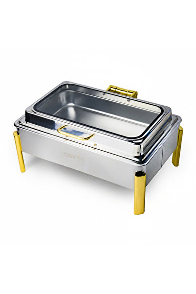 Cuisine Art StainlessSteel Hydraulic Chafing Dish w Glass Lid 9L(1/1 GN)|Silv...