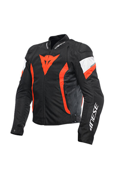 Dainese CEKET/AVRO 5 TEX JACKET BLACK/RED-FLUO/WHITE