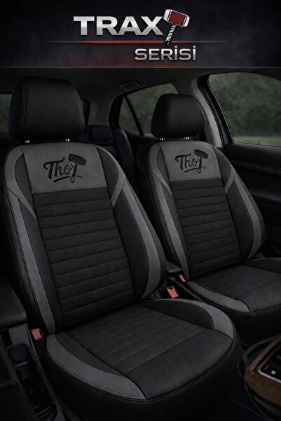 TROBUS Tegin Trax Universal Black Smoked Thai Feather Auto Seat Cover Set (5 ...