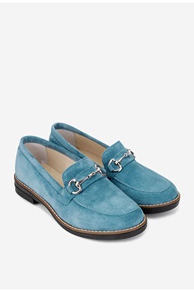 Dasha Pantofi dama din piele intoarsa bleu 39