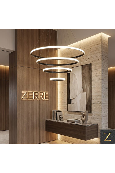 ZERRE Shop ZERRE Bella S Infinity Series - Siyah 4'lü Modern Halkalı Salon Gü...
