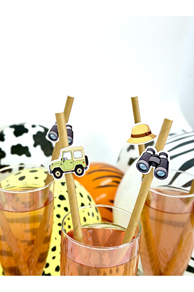 Flu Party Safari Themed Straws – Safari Party Straws