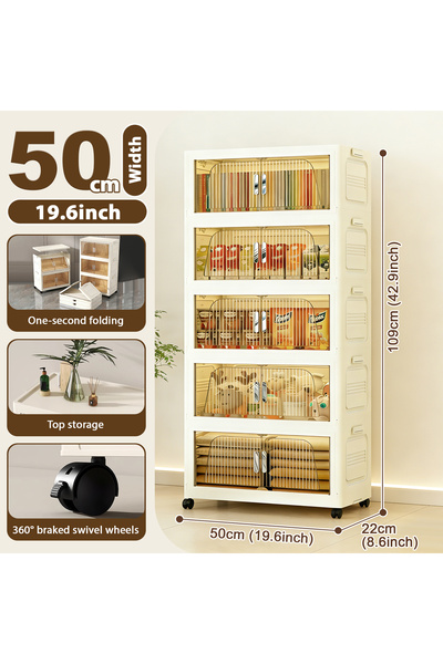 Vitakit Sealed Wheeled Storage Cabinet, Multifunctional Foldable Storage Box ...