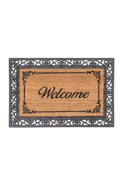 HONEYBEE Welcome Printed Door Mat Grey and Brown