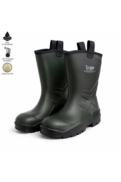 ThermoKing PU Kısa Çizme - İçi Yünlü - Kaymaz Taban - Alaska - Haki