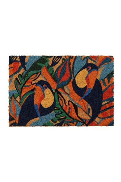 Luance Printed Rectangular Coir Coco Fiber Door Mat Multicolour 40 x 60 cm