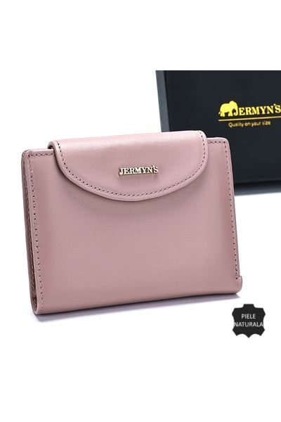 JERMYN'S Women's short wallet, genuine leather, Valencia, RFID, pink
