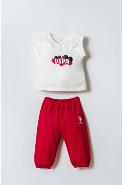 U.S. Polo Assn. U.S.Polo Assn Usb2970 White Girls' 2-Piece Set